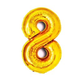 Balon foliowy cyfra 8 złota 82cm Go Party (BCF-955-8)