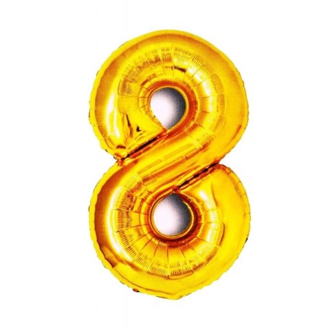 Balon foliowy cyfra 8 złota 82cm Go Party (BCF-955-8) Balon foliowy cyfra 8 złota 82cm Go Party (BCF-955-8)