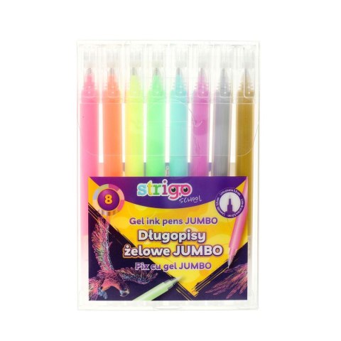 Długopis żelowy JUMBO 8k wkład mix 0,8mm Strigo (SSC382)