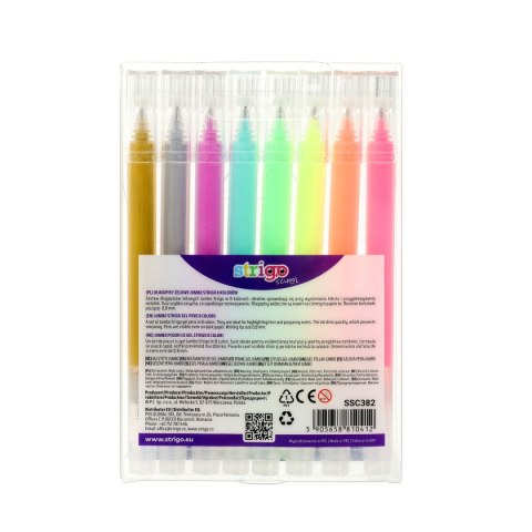 Długopis żelowy JUMBO 8k wkład mix 0,8mm Strigo (SSC382)