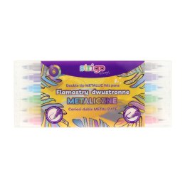 Flamaster dwustronne metaliczne 6 kol. Strigo (SSC415)