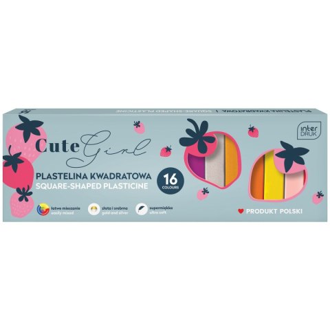 Plastelina 16 kol. CUTE GIRL kwadratowa 5902277327239 mix Interdruk (16 kol)