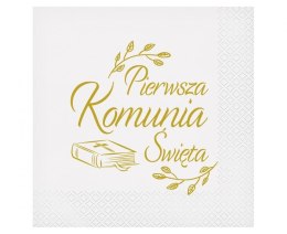 Serwetki Pierwsza Komunia Święta (biblia) biały papier [mm:] 330x330 Godan (PW-SKBB)