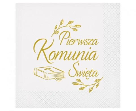 Serwetki Pierwsza Komunia Święta (biblia) biały papier [mm:] 330x330 Godan (PW-SKBB)