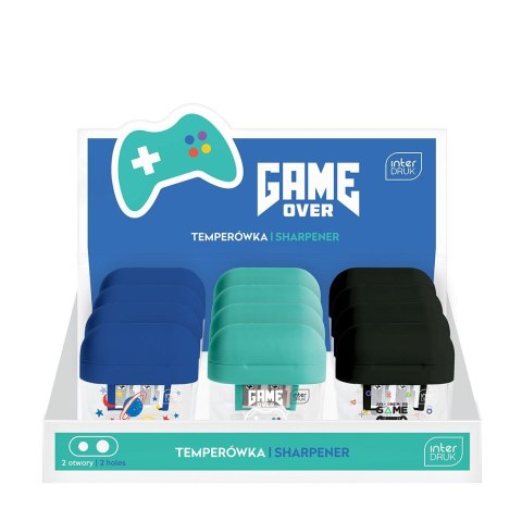 Temperówka GAME OVER podwójna z pojemnikiem mix plastik Interdruk (5902277331243)