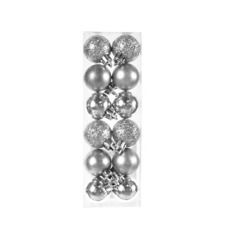 Bombki mini 12szt. srebrne 2,5cm plastik Arpex (BN6219SRE) Bombki mini 12szt. srebrne 2,5cm plastik Arpex (BN6219SRE)