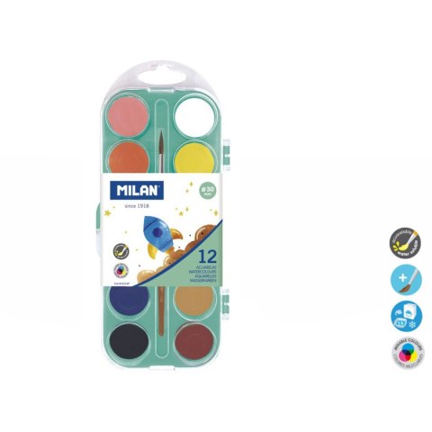 Farby akwarelowe 12 kolor. Milan (053312P) Farby akwarelowe 12 kolor. Milan (053312P)