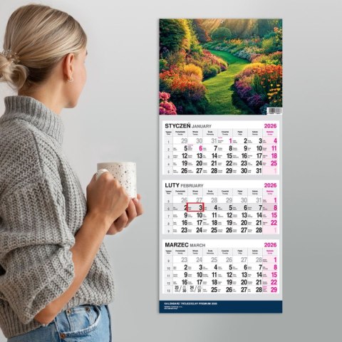 Kalendarz ścienny PREMIUM trójdzielny A4 Press (OGRÓD)