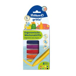 Kredki świecowe Griffix 700832 8 kol. Pelikan (300000361)
