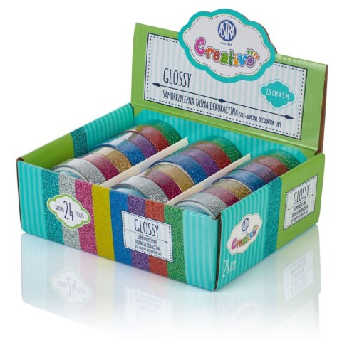 Taśma ozdobna Taśma dekoracyjny Glossy disp.24szt. 15x5 [mm x m] mix Astra Creativo