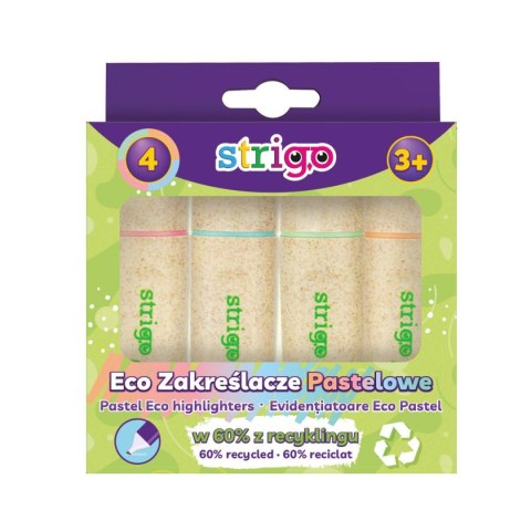 Zakreślacz PASTELOWE kpl 4 szt ekologiczna obudowa 5905658801182 mix 1,0-5,0mm Strigo (SSC342) Zakreślacz PASTELOWE kpl 4 szt ekologiczna obudowa 5905658801182 mix 1,0-5,0mm Strigo (SSC342)