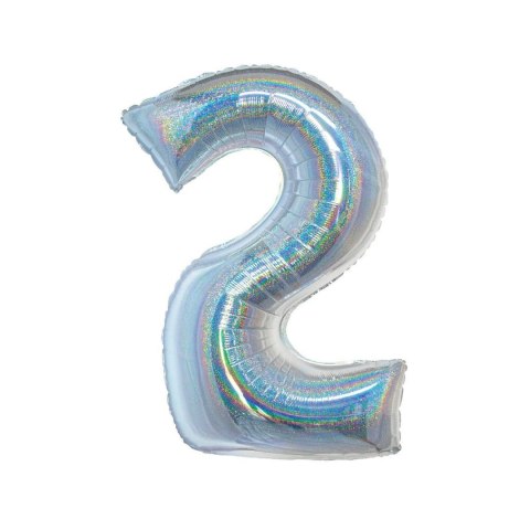 Balon foliowy Beauty&Charm Cyfra 2 holograficzna 76cm Godan (CH-BHS2) Balon foliowy Beauty&Charm Cyfra 2 holograficzna 76cm Godan (CH-BHS2)