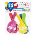 Balon gumowy Z NADRUKIEM 5 szt mix 300mm 12cal Godan (GS110/18)