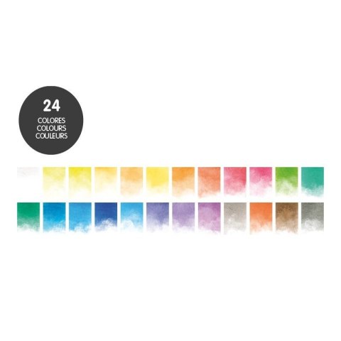 Farby akwarelowe metalowa kasetka, w kostkach 24 kolor. Milan (05B1624)