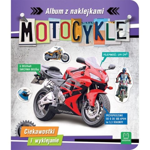 Książeczka edukacyjna Motocykle. Album z naklejkami. Ciekawostki i wyklejanie Aksjomat Książeczka edukacyjna Motocykle. Album z naklejkami. Ciekawostki i wyklejanie Aksjomat