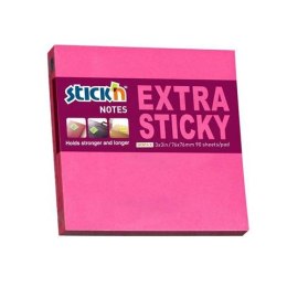 Notes samoprzylepny (karteczki) różowy 90k [mm:] 76x76 Stick'n (21671)