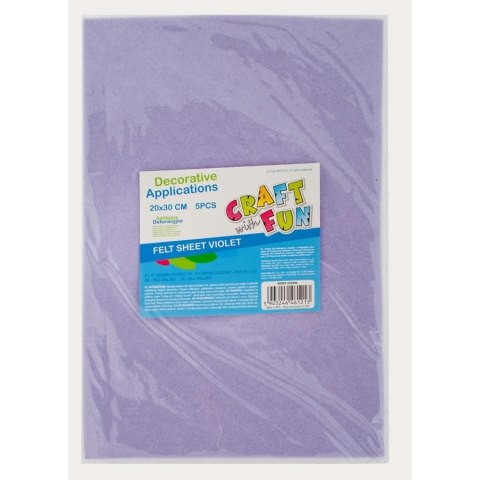 Ozdoba filcowa 20x30x5szt fiolet 20x30 Craft with Fun (439306) Ozdoba filcowa 20x30x5szt fiolet 20x30 Craft with Fun (439306)