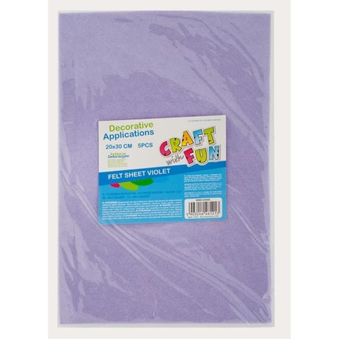 Ozdoba filcowa 20x30x5szt fiolet 20x30 Craft with Fun (439306) Ozdoba filcowa 20x30x5szt fiolet 20x30 Craft with Fun (439306)