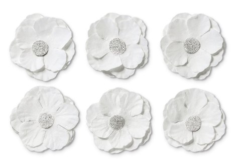 Ozdoba papierowa kwiaty samoprzylepne clematis białe Galeria Papieru (252014)