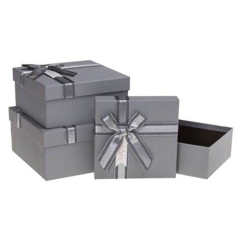 Pudełko na prezent PUG-24109-KW Silver set 3 pcs Rozette (5907354138029) Pudełko na prezent PUG-24109-KW Silver set 3 pcs Rozette (5907354138029)