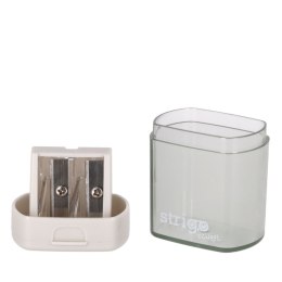 Temperówka z pojemnikiem na 2 grubości oł.i kredek mix plastik Strigo (SSC389)