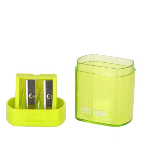 Temperówka z pojemnikiem na 2 grubości oł.i kredek mix plastik Strigo (SSC389)