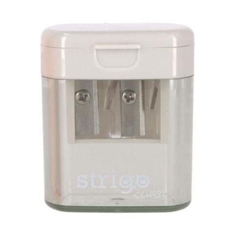 Temperówka z pojemnikiem na 2 grubości oł.i kredek mix plastik Strigo (SSC389)