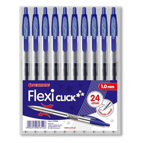 Długopis FLEXI Click niebieski 1,0mm Penmate (TT7984) Długopis FLEXI Click niebieski 1,0mm Penmate (TT7984)