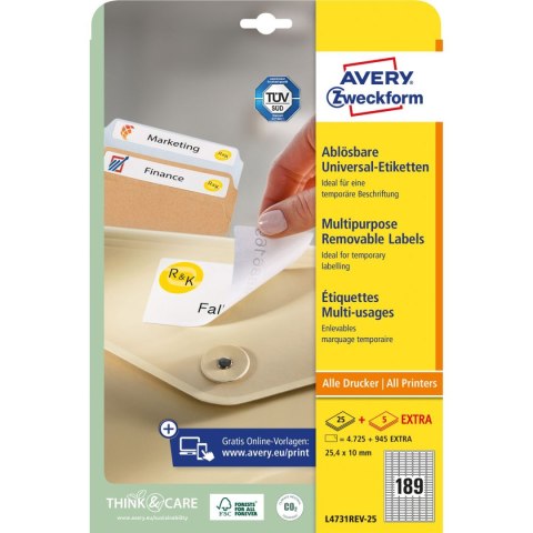 Etykieta do oznaczania biała [mm:] 25x10