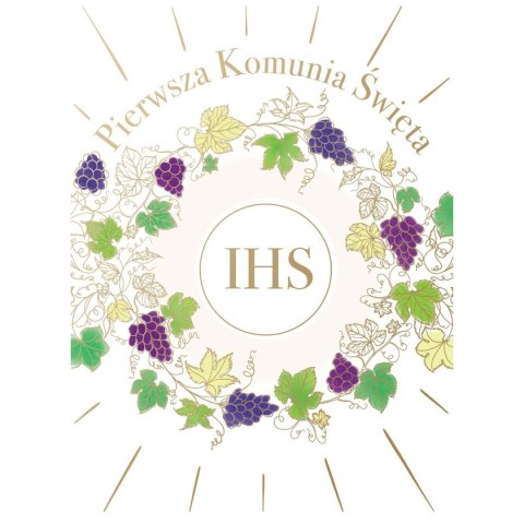 Kartka składana KARNET B6 KOMUNIA ZK WINOGRONA B6 Henry (5907465661393)