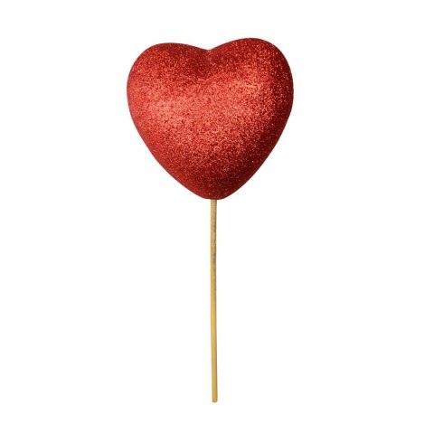 Ozdoba na piku brokatowe duże serce Arpex (WA2075)