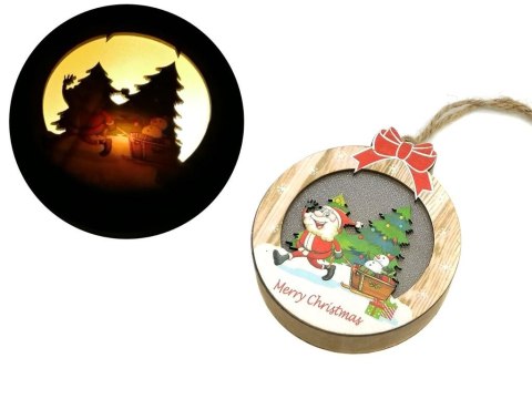 Ozdoba świąteczna zawieszka drewniana LED 8,5cm One Dollar (355675) Ozdoba świąteczna zawieszka drewniana LED 8,5cm One Dollar (355675)