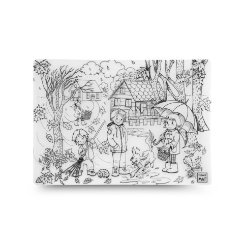 Podkład na biurko FUNNY MAT white JESIEŃ sfu1068 biały polipropylen PP [mm:] 335x480 Strigo (8681379310680)