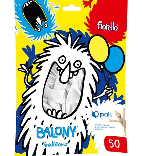 Balon gumowy metal biały 12cal Fiorello (170-2633)
