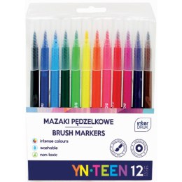 Flamaster mazaki pędzelkowe 12 kol. Interdruk (IMAZPED12)
