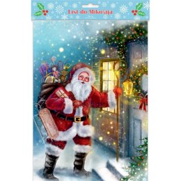 Kartka składana LIST DO MIKOŁAJA MIKOŁAJ U DRZWI A4 Henry (5905701485680)