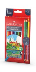 Kredki ołówkowe dwustronne Wawel 12+3 kol. Faber Castell (201480 FC)