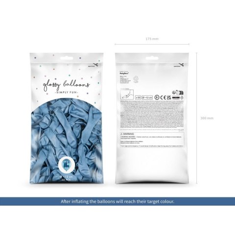 Balon gumowy 50szt. niebieski Partydeco (CHB1-5-001-50)