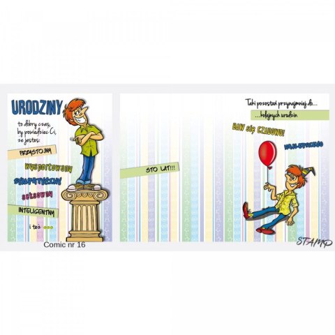 Kartka składana Comic Urodzinowy dla chłopaka B6 Ev-corp (STKC-016) Kartka składana Comic Urodzinowy dla chłopaka B6 Ev-corp (STKC-016)