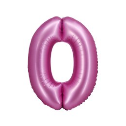 Balon foliowy Beauty&Charm Cyfra 0 satynowy róż 76cm Godan (CH-BSR0)