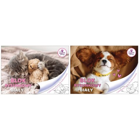 Blok rysunkowy The Sweet Pets A4 biała 80g 20k [mm:] 296x210 Beniamin