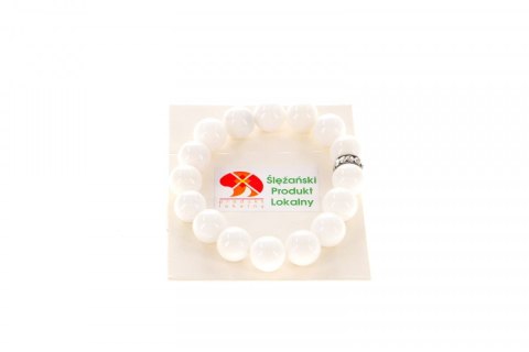 Bransoletka bransoletka jadeit górski biały 12mm Mol