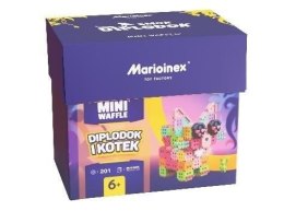Klocki konstrukcyjne Mini Waffle 280el Diplodok i Kotek Marioinex