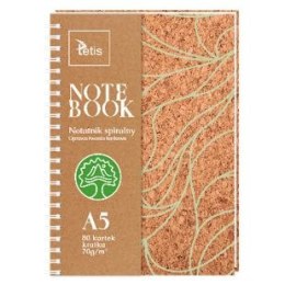 Kołozeszyt (kołonotatnik) A5/80K oprawa korkowa 5903242103414 A5 80k. 70g Tetis (KB050-KA5)