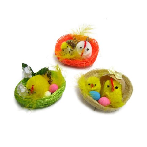 Ozdoba wielkanocna kurczaczek w koszyku Arpex (YX1853)