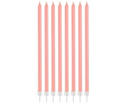 Świeczka urodzinowa perłowe jasnoróżowe, 15.5x0.44 cm, 8 szt. Godan (BH-SPJR)
