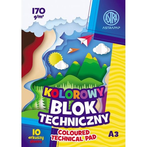 Blok techniczny kolorowy A3 kolorowa 170g 10k Astrapap (106021010) Blok techniczny kolorowy A3 kolorowa 170g 10k Astrapap (106021010)