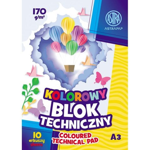 Blok techniczny kolorowy A3 kolorowa 170g 10k Astrapap (106021010) Blok techniczny kolorowy A3 kolorowa 170g 10k Astrapap (106021010)