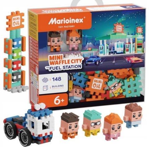 Klocki konstrukcyjne Mini Waffle City 148 elementów stacja benzynowa Marioinex Klocki konstrukcyjne Mini Waffle City 148 elementów stacja benzynowa Marioinex