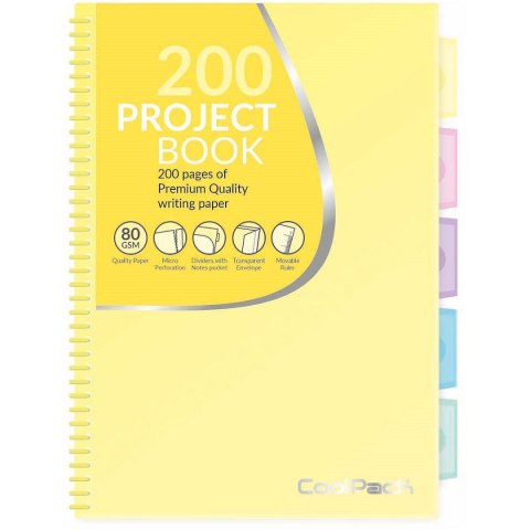 Kołozeszyt (kołonotatnik) Pastelowa B5 200k. 80g krata Patio (81360)